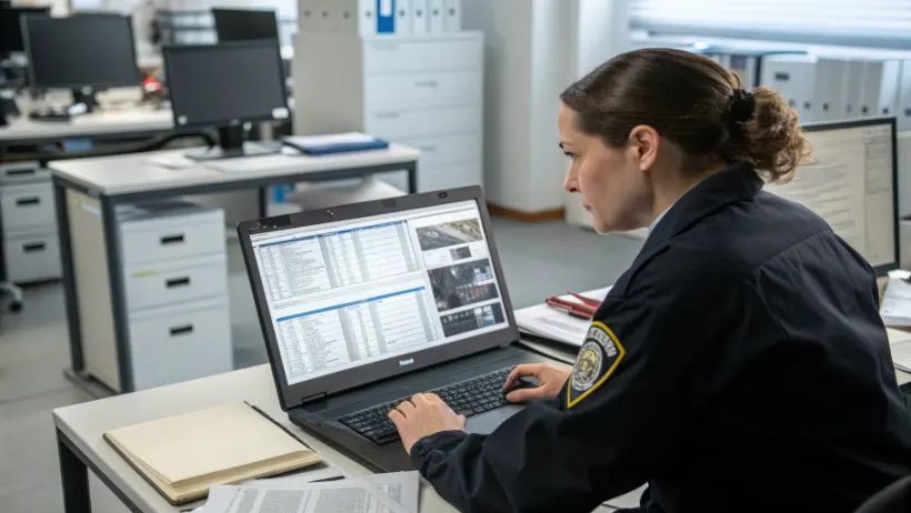 Digital forensics investigator reviewing transaction logs and mobile device data during a casino compliance and fraud investigation